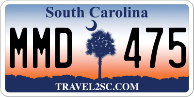 SC license plate MMD475