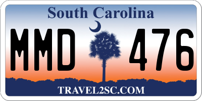 SC license plate MMD476