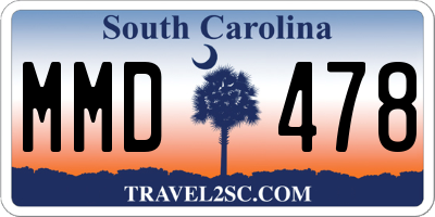 SC license plate MMD478
