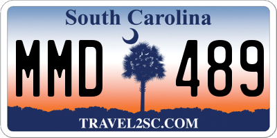 SC license plate MMD489