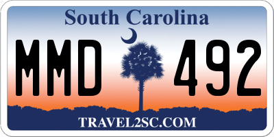SC license plate MMD492