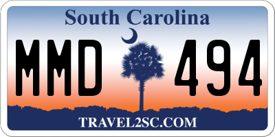 SC license plate MMD494