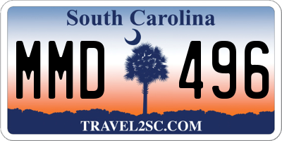 SC license plate MMD496