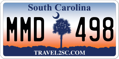SC license plate MMD498
