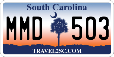 SC license plate MMD503