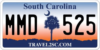 SC license plate MMD525