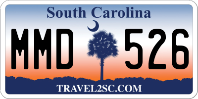 SC license plate MMD526