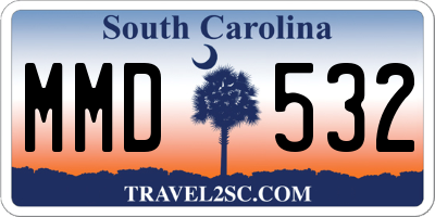 SC license plate MMD532