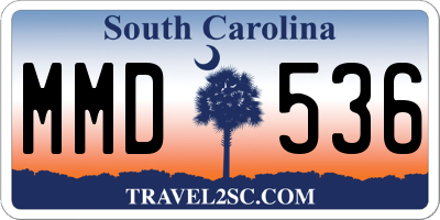 SC license plate MMD536