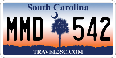 SC license plate MMD542