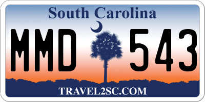 SC license plate MMD543