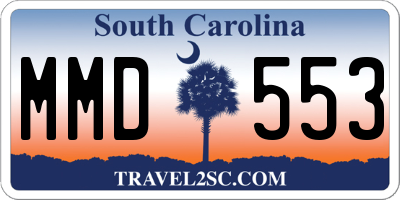 SC license plate MMD553
