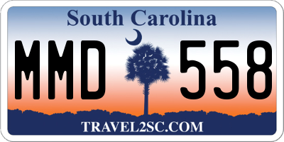 SC license plate MMD558