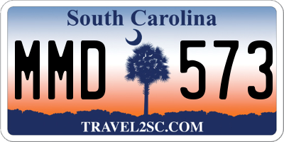 SC license plate MMD573