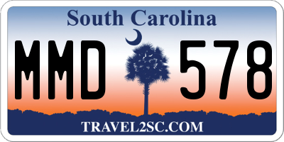 SC license plate MMD578