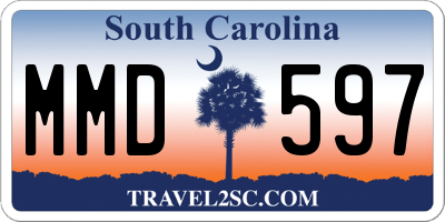 SC license plate MMD597
