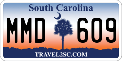 SC license plate MMD609