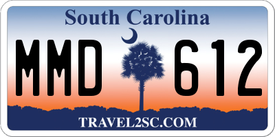 SC license plate MMD612