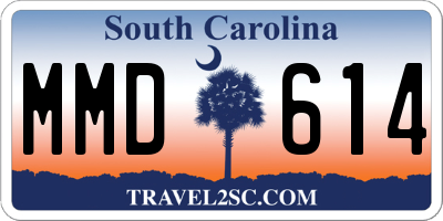 SC license plate MMD614