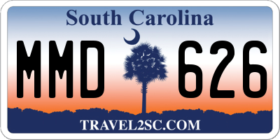 SC license plate MMD626