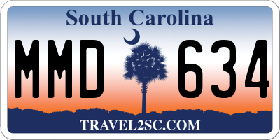SC license plate MMD634