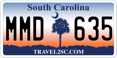 SC license plate MMD635