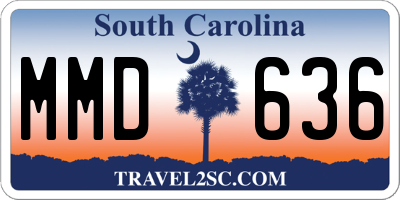 SC license plate MMD636