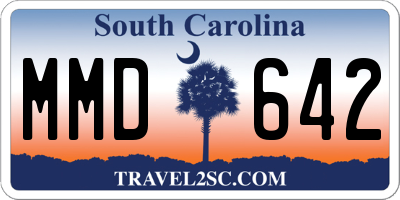 SC license plate MMD642