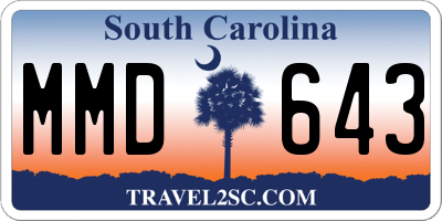 SC license plate MMD643