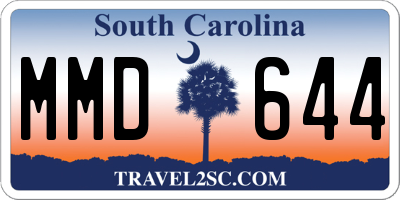 SC license plate MMD644