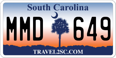 SC license plate MMD649