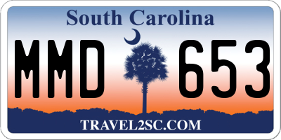 SC license plate MMD653