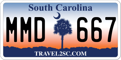 SC license plate MMD667