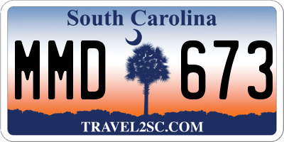 SC license plate MMD673