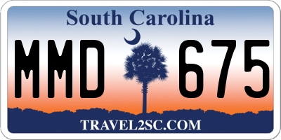 SC license plate MMD675