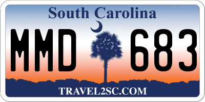 SC license plate MMD683