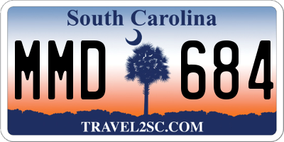SC license plate MMD684