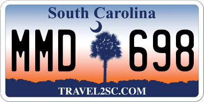 SC license plate MMD698
