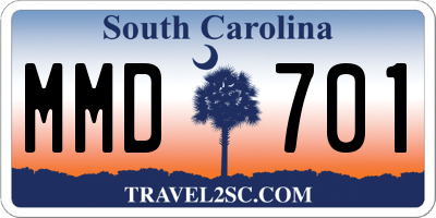 SC license plate MMD701