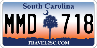 SC license plate MMD718