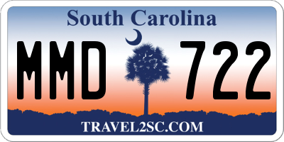 SC license plate MMD722
