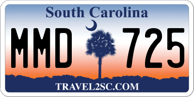 SC license plate MMD725
