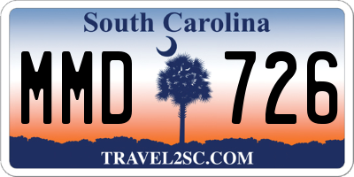 SC license plate MMD726