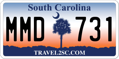SC license plate MMD731