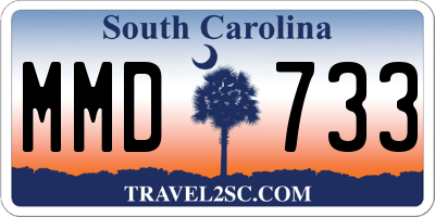 SC license plate MMD733