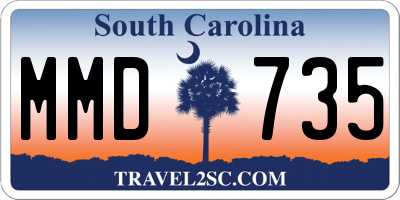 SC license plate MMD735