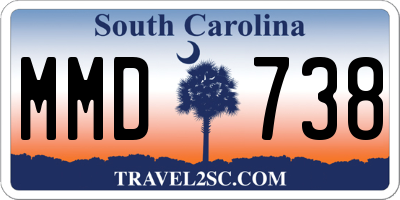 SC license plate MMD738