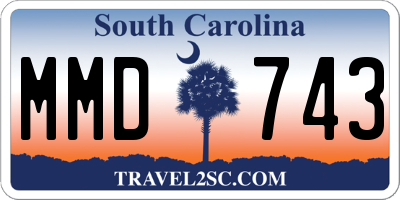 SC license plate MMD743