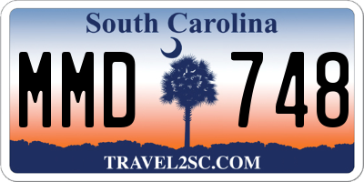 SC license plate MMD748