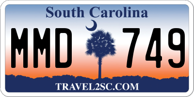 SC license plate MMD749